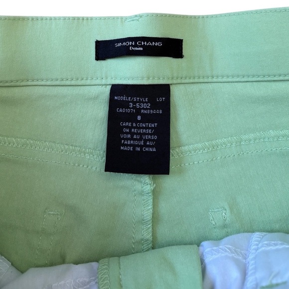 NEW, Simon Chang Denim, Mint Green Straight Leg Pants, Size 8 - Picture 6 of 9